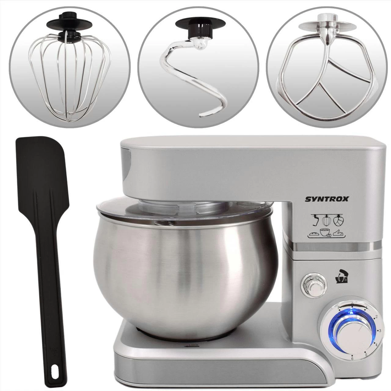 Küchenmaschine Lyon Edelstahl 10 Liter Küchengerät & Fleischwolf – Bild 6